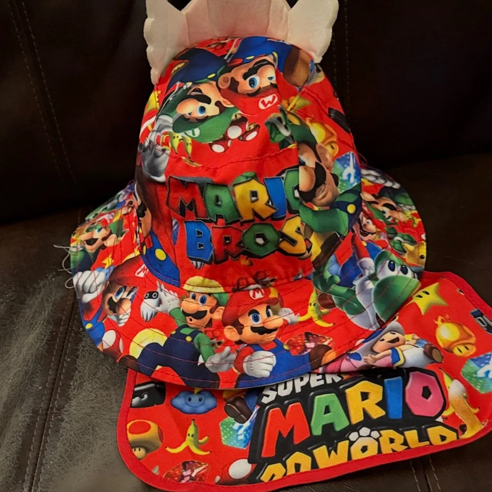 Super Mario Themed Bucket Hat youth kids Nintendo were collectible